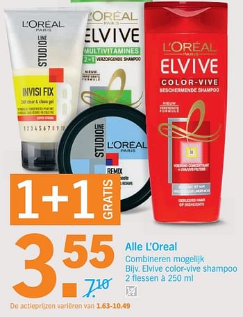 Aanbiedingen L`oreal elvive color-vive shampoo - L'Oreal Paris - Geldig van 21/08/2017 tot 27/08/2017 bij Albert Heijn