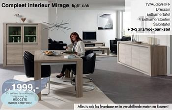 Aanbiedingen Compleet interieur mirage - Huismerk - Woon Square - Geldig van 21/08/2017 tot 26/08/2017 bij Woon Square