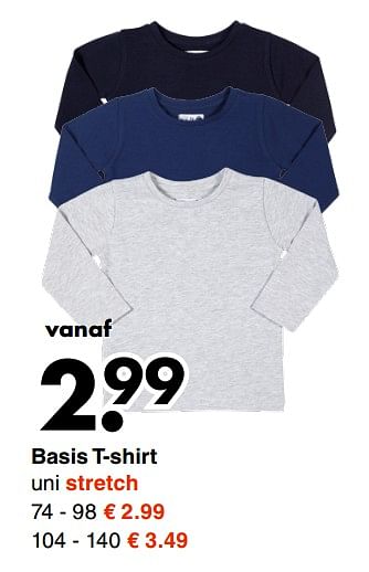 Aanbiedingen Basis t-shirt - Huismerk - Wibra - Geldig van 21/08/2017 tot 02/09/2017 bij Wibra