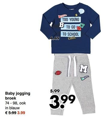 Aanbiedingen Baby jogging broek - Huismerk - Wibra - Geldig van 21/08/2017 tot 02/09/2017 bij Wibra
