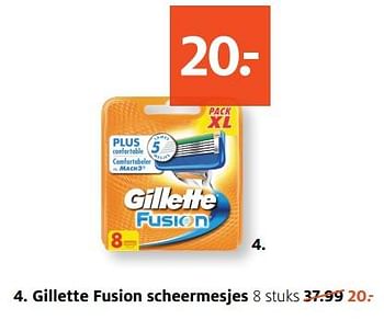 Aanbiedingen Gillette fusion scheermesjes - Gillette - Geldig van 21/08/2017 tot 27/08/2017 bij Etos