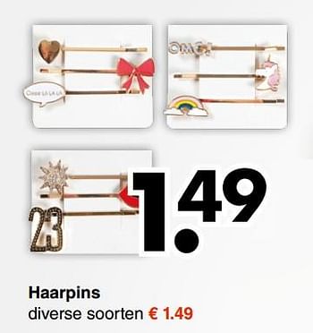 Aanbiedingen Haarpins - Huismerk - Wibra - Geldig van 21/08/2017 tot 02/09/2017 bij Wibra