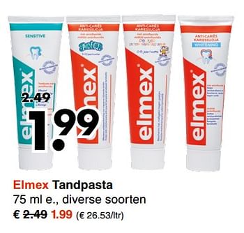 Aanbiedingen Elmex tandpasta - Elmex - Geldig van 21/08/2017 tot 02/09/2017 bij Wibra