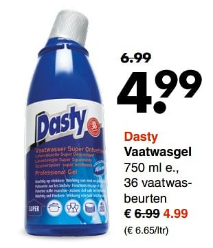 Aanbiedingen Dasty vaatwasgel - Dasty - Geldig van 21/08/2017 tot 02/09/2017 bij Wibra