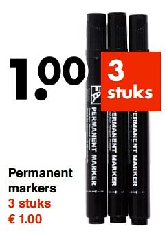 Aanbiedingen Permanent markers - Huismerk - Wibra - Geldig van 21/08/2017 tot 02/09/2017 bij Wibra