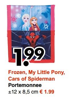 Aanbiedingen Frozen, my little pony, cars of spiderman portemonnee - Disney  Frozen - Geldig van 21/08/2017 tot 02/09/2017 bij Wibra