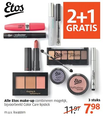 Aanbiedingen Color care lipstick - Huismerk - Etos - Geldig van 21/08/2017 tot 27/08/2017 bij Etos