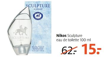 Aanbiedingen Nikos sculpture eau de toilette - Nikos - Geldig van 21/08/2017 tot 27/08/2017 bij Etos