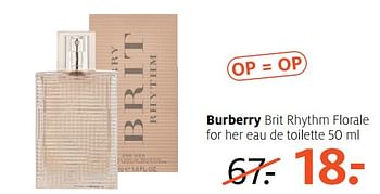 Aanbiedingen Burberry brit rhythm florale for her eau de toilette - Burberry Brit - Geldig van 21/08/2017 tot 27/08/2017 bij Etos
