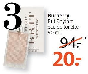 Aanbiedingen Burberry brit rhythm eau de toilette - Burberry Brit - Geldig van 21/08/2017 tot 27/08/2017 bij Etos