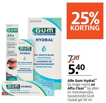 Aanbiedingen Gum hydral gel - GUM - Geldig van 21/08/2017 tot 27/08/2017 bij Etos