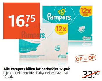 Aanbiedingen Sensitive babydoekjes navulpak - Pampers - Geldig van 21/08/2017 tot 27/08/2017 bij Etos