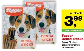 Aanbiedingen Topper dental sticks - Topper - Geldig van 21/08/2017 tot 03/09/2017 bij Jumper