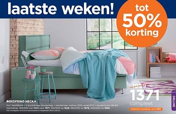 Aanbiedingen Boxspring necka - Huismerk - TotaalBed - Geldig van 21/08/2017 tot 03/09/2017 bij TotaalBed