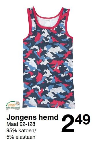 Aanbiedingen Jongens hemd - Huismerk - Zeeman  - Geldig van 19/08/2017 tot 26/08/2017 bij Zeeman
