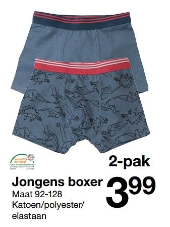 Aanbiedingen Jongens boxer - Huismerk - Zeeman  - Geldig van 19/08/2017 tot 26/08/2017 bij Zeeman