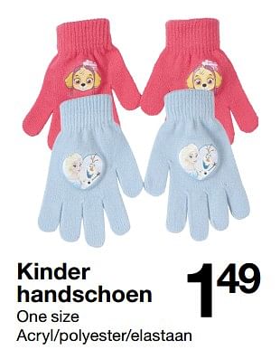 Aanbiedingen Kinder handschoen - Huismerk - Zeeman  - Geldig van 19/08/2017 tot 26/08/2017 bij Zeeman
