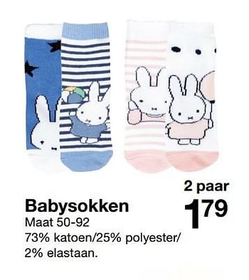 Aanbiedingen Babysokken - Huismerk - Zeeman  - Geldig van 19/08/2017 tot 26/08/2017 bij Zeeman