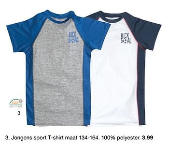 Aanbiedingen Jongens sport t-shirt - Huismerk - Zeeman  - Geldig van 19/08/2017 tot 26/08/2017 bij Zeeman