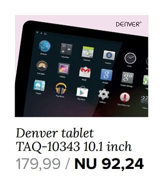 Aanbiedingen Denver tablet taq-10343 10.1 inch - Denver - Geldig van 21/08/2017 tot 03/09/2017 bij Kijkshop