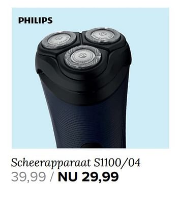 Aanbiedingen Philips scheerapparaat s1100-04 - Philips - Geldig van 21/08/2017 tot 03/09/2017 bij Kijkshop