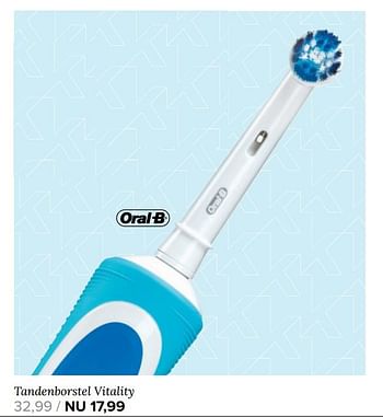 Aanbiedingen Tandenborstel vitality - Oral-B - Geldig van 21/08/2017 tot 03/09/2017 bij Kijkshop