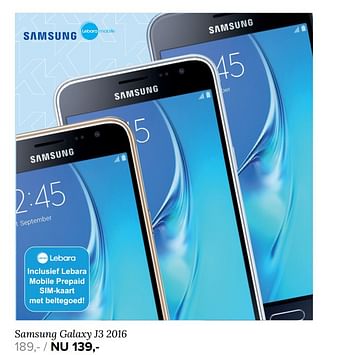 Aanbiedingen Samsung galaxy j3 2016 - Samsung - Geldig van 21/08/2017 tot 03/09/2017 bij Kijkshop