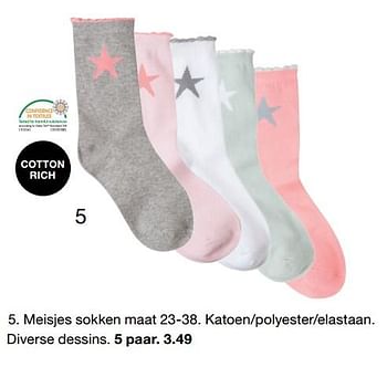 Aanbiedingen Meisjes sokken - Huismerk - Zeeman  - Geldig van 19/08/2017 tot 26/08/2017 bij Zeeman