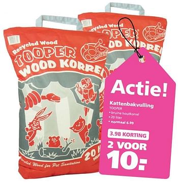 Aanbiedingen Kattenbakvulling tooper - Tooper - Geldig van 21/08/2017 tot 03/09/2017 bij Ranzijn