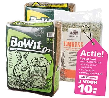 Aanbiedingen Stro of hooi bowit - natures best - Huismerk - Ranzijn - Geldig van 21/08/2017 tot 03/09/2017 bij Ranzijn