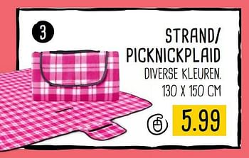 Aanbiedingen Strand- picknickplaid - Huismerk - Xenos - Geldig van 21/08/2017 tot 03/09/2017 bij Xenos