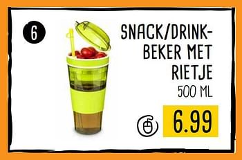 Aanbiedingen Snack-drinkbeker met rietje - Huismerk - Xenos - Geldig van 21/08/2017 tot 03/09/2017 bij Xenos