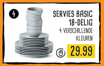 Aanbiedingen Servies basic 18-delig - Huismerk - Xenos - Geldig van 21/08/2017 tot 03/09/2017 bij Xenos