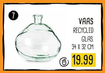 Aanbiedingen Vaas recycled glas - Huismerk - Xenos - Geldig van 21/08/2017 tot 03/09/2017 bij Xenos