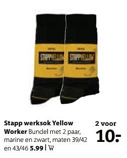 Aanbiedingen Stapp werksok yellow worker - Stapp - Geldig van 21/08/2017 tot 10/09/2017 bij Boerenbond