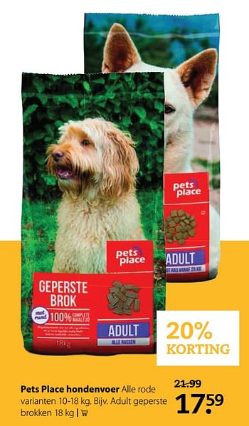 Aanbiedingen Pets place hondenvoer - Petsplace - Geldig van 21/08/2017 tot 10/09/2017 bij Boerenbond