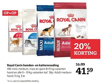 Aanbiedingen Royal canin honden- en kattenvoeding - Royal Canin - Geldig van 21/08/2017 tot 10/09/2017 bij Boerenbond