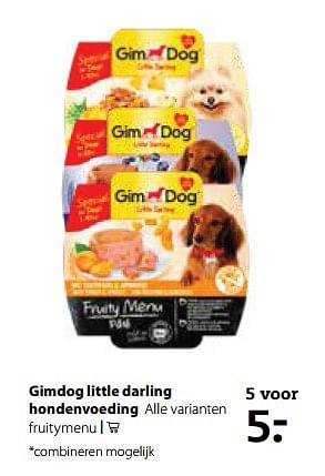 Aanbiedingen Gimdog little darling hondenvoeding - Gimdog  - Geldig van 21/08/2017 tot 10/09/2017 bij Pets Place