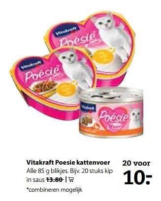 Aanbiedingen Vitakraft poesie kattenvoer - Vitakraft - Geldig van 21/08/2017 tot 10/09/2017 bij Pets Place