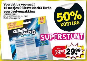 Aanbiedingen Gillette mach3 turbo voordeelverpakking - Gillette - Geldig van 22/08/2017 tot 27/08/2017 bij Kruidvat