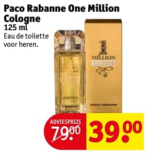 Aanbiedingen Paco rabanne one million cologne - Paco Rabanne - Geldig van 22/08/2017 tot 27/08/2017 bij Kruidvat