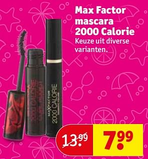 Aanbiedingen Max factor mascara 2000 calorie - Max Factor - Geldig van 22/08/2017 tot 27/08/2017 bij Kruidvat