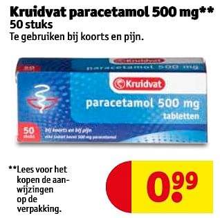 Aanbiedingen Kruidvat paracetamol - Huismerk - Kruidvat - Geldig van 22/08/2017 tot 27/08/2017 bij Kruidvat