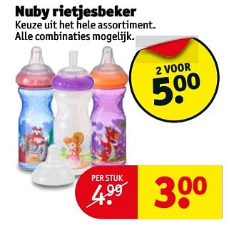 Aanbiedingen Nuby rietjesbeker - Nuby - Geldig van 22/08/2017 tot 27/08/2017 bij Kruidvat