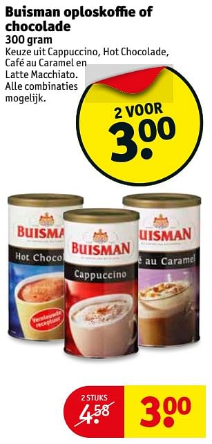 Aanbiedingen Buisman oploskoffie of chocolade - Buisman - Geldig van 22/08/2017 tot 27/08/2017 bij Kruidvat