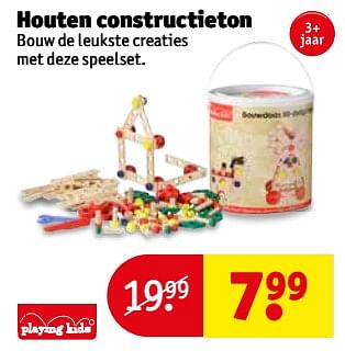 Aanbiedingen Houten constructieton - Playing Kids - Geldig van 22/08/2017 tot 27/08/2017 bij Kruidvat