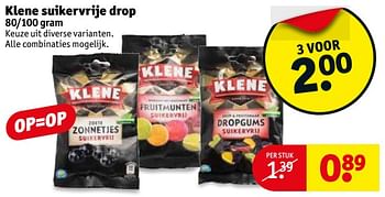 Aanbiedingen Klene suikervrije drop - Klene - Geldig van 22/08/2017 tot 27/08/2017 bij Kruidvat
