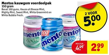 Aanbiedingen Mentos kauwgom voordeelpak - Mentos - Geldig van 22/08/2017 tot 27/08/2017 bij Kruidvat