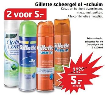 Aanbiedingen Scheergel fusion gevoelige huid - Gillette - Geldig van 22/08/2017 tot 03/09/2017 bij Trekpleister