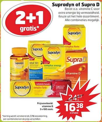 Aanbiedingen Vitamine d - Supradyn - Geldig van 22/08/2017 tot 03/09/2017 bij Trekpleister